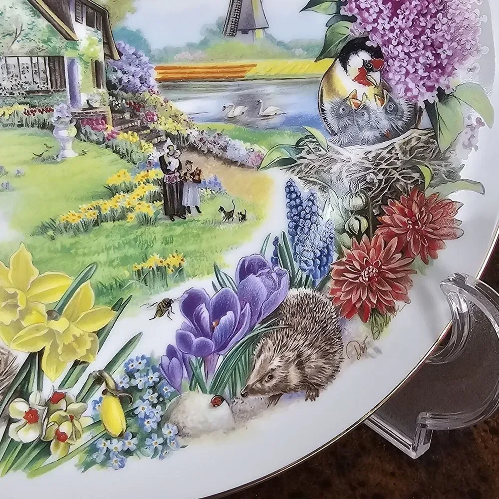 VTG RECO‎ Gardens of Beauty Plate HOLLAND Dutch Country Garden by Dot Barlowe